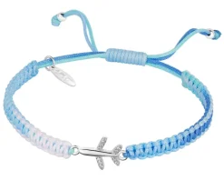 New Apart Bransoletka z elementami srebra i cyrkoniami z efektem Tie Dye - samolot