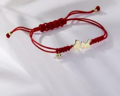 Apart Bransoletka z elementami żółtego złota i diamentem - koty, serce - 0,003 ct - próba 375< Wszystkie