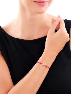 Best Apart Bransoletka z elementami żółtego złota z diamentami - serce, drzewko - 0,01 ct - próba 375