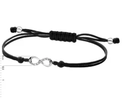 Outlet Apart Bransoletka z elementami białego złota i diamentem - nieskończoność - 0,004 ct - próba 375