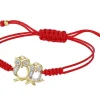 Apart Bransoletka z elementami  żółtego złota i diamentami - sowy - 0,02 ct - próba 375