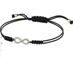 Apart Bransoletka z elementami żółtego złota z diamentami - nieskończoność - 0,08 ct - próba 375< Bransoletki Z Diamentami