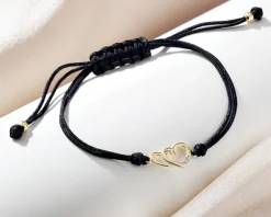 Apart Bransoletka z elementami żółtego złota i diamentem - serca - 0,004 ct - próba 375< Bransoletki Z Diamentami