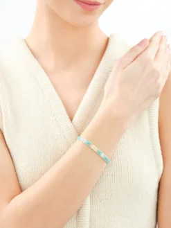 Artelioni Bransoletka z elementami z mosiądzu pozłacanego i szklanymi koralikami< Wszystkie