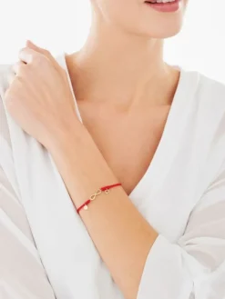 Best Apart Bransoletka z elementami żółtego złota i diamentem - nieskończoność, litera A, serce - 0,005 ct - próba 375