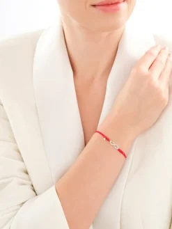 Apart Bransoletka z elementami żółtego złota z diamentami - nieskończoność, serce, EKG serca - 0,01 ct - próba 375< Wszystkie
