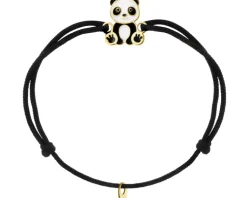 Outlet Apart Bransoletka z emalią i elementami z żółtego złota - miś panda