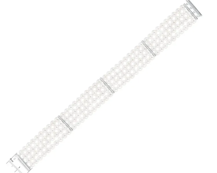 Outlet Apart Bransoletka z perłami, diamentami i elementami białego złota - próba 585