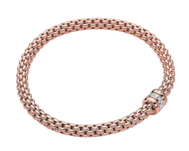 Fope Bransoletka z różowego i białego złota z brylantami - 0,10 ct - próba 750< Wszystkie
