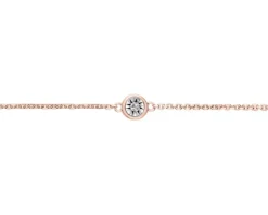 Apart Bransoletka z różowego i białego złota z diamentem - 0,007 ct - próba 375< Bransoletki Z Diamentami