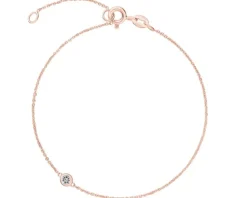 Sale Apart Bransoletka z różowego i białego złota z diamentem - 0,007 ct - próba 585