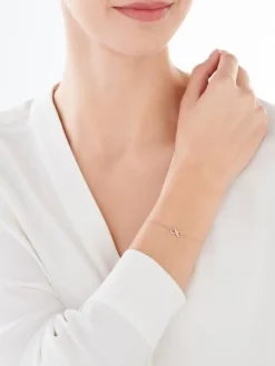 Apart Bransoletka z różowego złota z diamentami - serce, nieskończoność - 0,02 ct - próba 375< Bransoletki Z Diamentami