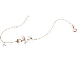Apart Bransoletka z różowego złota z diamentem - kwiat, róża, serce - 0,004 ct - próba 375< Bransoletki Z Diamentami