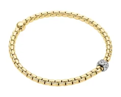 Fope Bransoletka z żółtego i białego złota z brylantami - 0,19 ct - próba 750< Wszystkie