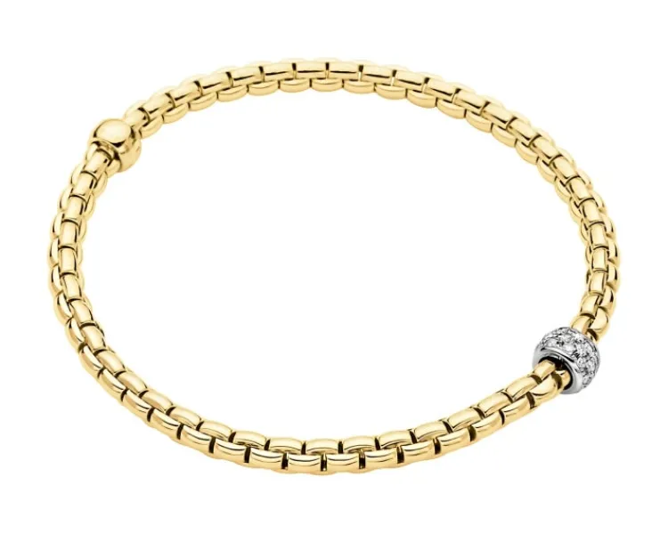 Fope Bransoletka z żółtego i białego złota z brylantami - 0,19 ct - próba 750< Wszystkie
