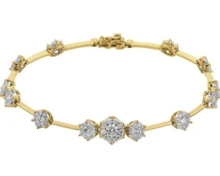 Discount Apart Bransoletka z żółtego i białego złota z brylantami - 19 cm - 1,75 ct - próba 585
