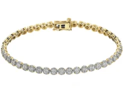 Best Apart Bransoletka z żółtego i białego złota z diamentami - 18 cm - 1,00 ct - próba 585