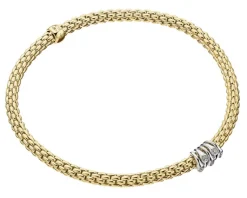 Discount Fope Bransoletka z żółtego i białego złota z brylantami - 0,07 ct - próba 750