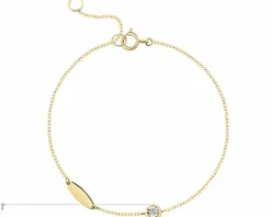 Apart Bransoletka z żółtego i białego złota z brylantem - 0,02 ct - próba 585< Do Grawerowania