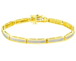 Online Apart Bransoletka z żółtego i białego złota z diamentami - 18 cm - 0,30 ct - próba 585
