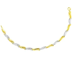 Online Apart Bransoletka z żółtego i białego złota z diamentami - 18 cm - 0,15 ct - próba 375