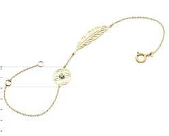Best Apart Bransoletka z żółtego i białego złota z brylantem - piórko - 0,005 ct - próba 375