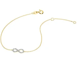 Apart Bransoletka z żółtego złota diamentami - nieskończoność - 0,08 ct - próba 585