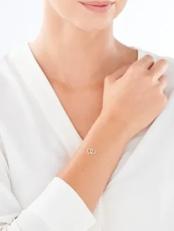 Apart Bransoletka z żółtego złota diamentami - serca - 0,10 ct - próba 585< Bransoletki Z Diamentami