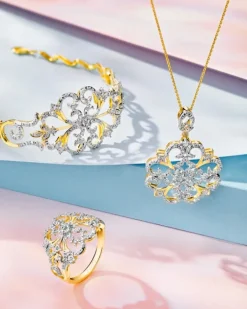 Apart Bransoletka z żółtego złota z brylantami - 18 cm - 0,40 ct - próba 585< Bransoletki Z Diamentami