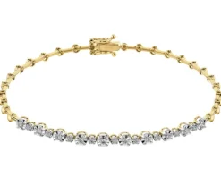 New Apart Bransoletka z żółtego złota z brylantami - 18 cm - 0,23 ct - próba 585