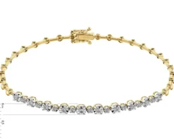 New Apart Bransoletka z żółtego złota z brylantami - 18 cm - 0,23 ct - próba 585