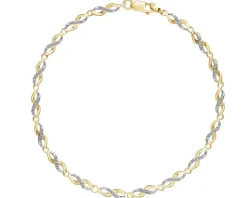 Sale Apart Bransoletka z żółtego złota z diamentami - 18 cm - 0,17 ct - próba 375
