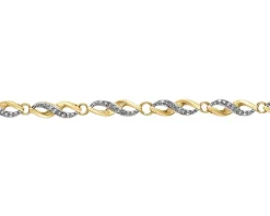 Sale Apart Bransoletka z żółtego złota z diamentami - 18 cm - 0,17 ct - próba 375