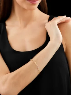 Online Apart Bransoletka z żółtego złota z diamentami - 19 cm - 0,25 ct - próba 585