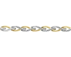 Clearance Apart Bransoletka z żółtego złota z diamentami - 18 cm - 0,02 ct - próba 375