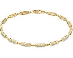 Outlet Apart Bransoletka z żółtego złota z diamentami - 18 cm - 0,28 ct - próba 585
