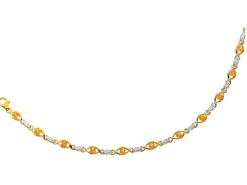 Apart Bransoletka z żółtego złota z diamentami i cytrynami - 18 cm - próba 375< Bransoletki Z Diamentami
