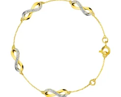 Apart Bransoletka z żółtego złota z brylantami - nieskończoność - 0,03 ct - próba 375< Bransoletki Z Diamentami