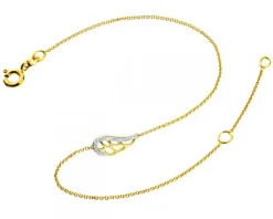 New Apart Bransoletka z żółtego złota z diamentami - skrzydło - 0,01 ct - próba 375