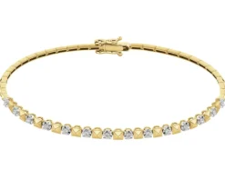 Apart Bransoletka z żółtego złota z brylantami - 18 cm - 0,15 ct - próba 585< Bransoletki Z Diamentami