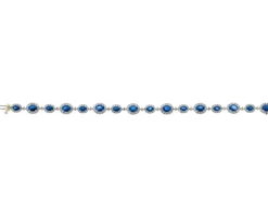 Apart Bransoletka z żółtego złota z brylantami i szafirami - 18 cm - próba 585< Bransoletki Z Diamentami