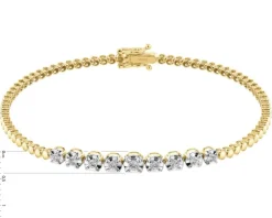 Clearance Apart Bransoletka z żółtego złota z brylantami - 18 cm - 0,29 ct - próba 585