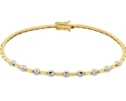 Apart Bransoletka z żółtego złota z brylantami - 18 cm - 0,19 ct - próba 585< Bransoletki Z Diamentami