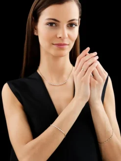 Apart Bransoletka z żółtego złota z brylantami - 18 cm - 0,19 ct - próba 585< Bransoletki Z Diamentami