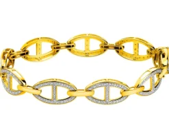 Apart Bransoletka z żółtego złota z diamentami - 19 cm - 0,50 ct - próba 585< Bransoletki Z Diamentami