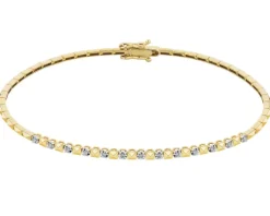 Online Apart Bransoletka z żółtego złota z brylantami - 18 cm - 0,07 ct - próba 585
