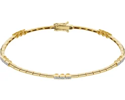 Best Apart Bransoletka z żółtego złota z brylantami - 19 cm - 0,29 ct - próba 585