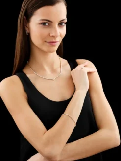 Apart Bransoletka z żółtego złota z brylantami - 18 cm - 0,56 ct - próba 585< Bransoletki Z Diamentami