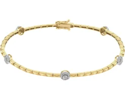 Online Apart Bransoletka z żółtego złota z brylantami - 18 cm - 0,31 ct - próba 585