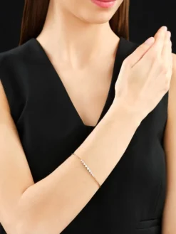 Apart Bransoletka z żółtego złota z brylantami - 18 cm - 0,21 ct - próba 585< Wszystkie